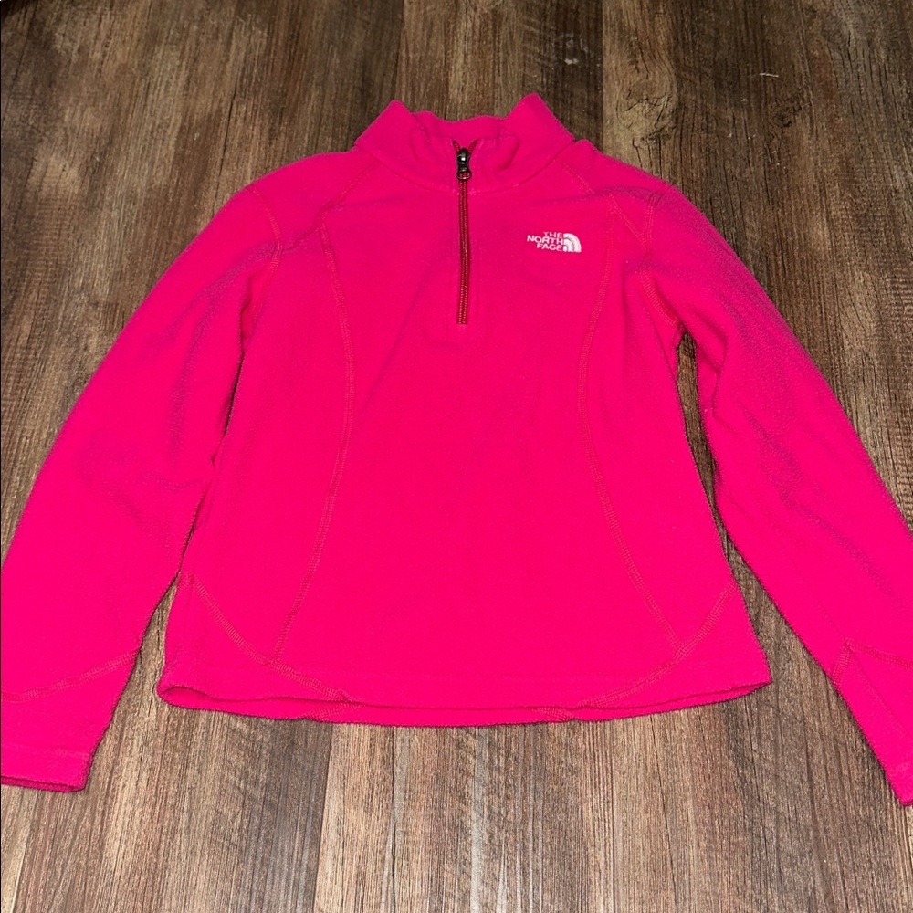 The North Face Hot Pinkβ 1/4 Zip Fleece Pullover Size S (7/8) Girls